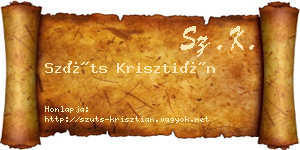 Szüts Krisztián névjegykártya