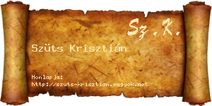 Szüts Krisztián névjegykártya